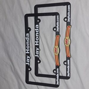 Honda License Plate Frames Pair Jay Dealership Cleveland Ohio Authentic Rare